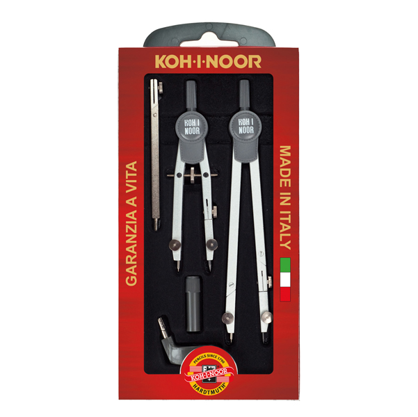  Compasso professional - diametro cerchio max 155mm - 5 pezzi - Koh.I.Noor 