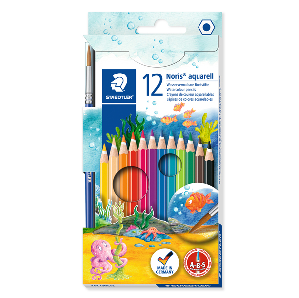  Pastelli Noris Aquarell 144 - colori assortiti - Staedtler - astuccio 12 pezzi 