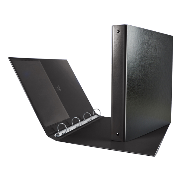  Raccoglitore Nettuno - 22 x 30 cm - 4 anelli a R 30 mm - dorso 3,5 cm - nero - Sei Rota 