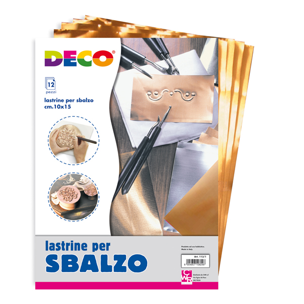  Lastre alluminio/rame - 20 x 30 cm - Deco - conf.12 pezzi 