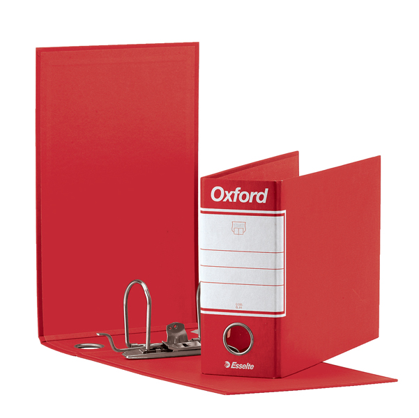  Registratore Oxford G81 - dorso 8 cm - memorandum 23 x 18 cm - rosso - Esselte 