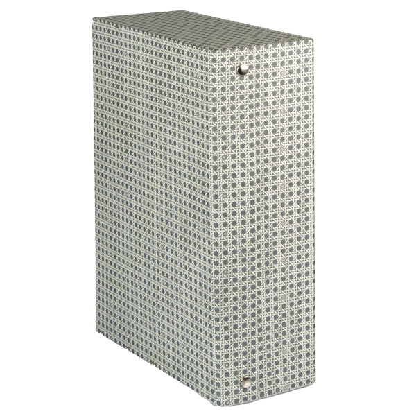  Scatola archivio in legno - 38 x 27 cm - dorso 12 cm - grigio - Brefiocart 