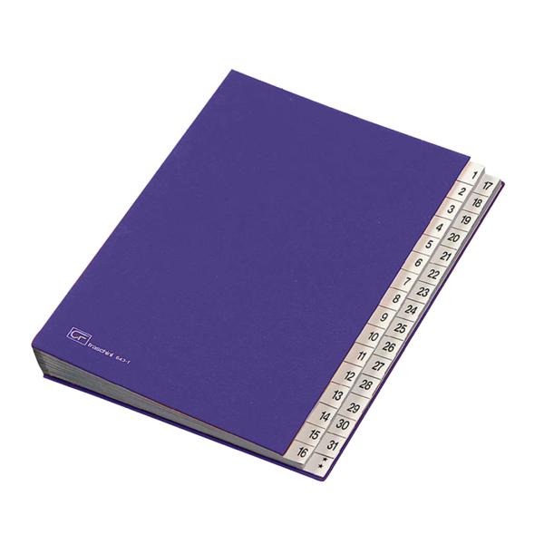  Classificatore numerico 1/31 - 643D - 24x34 cm - blu - Fraschini 