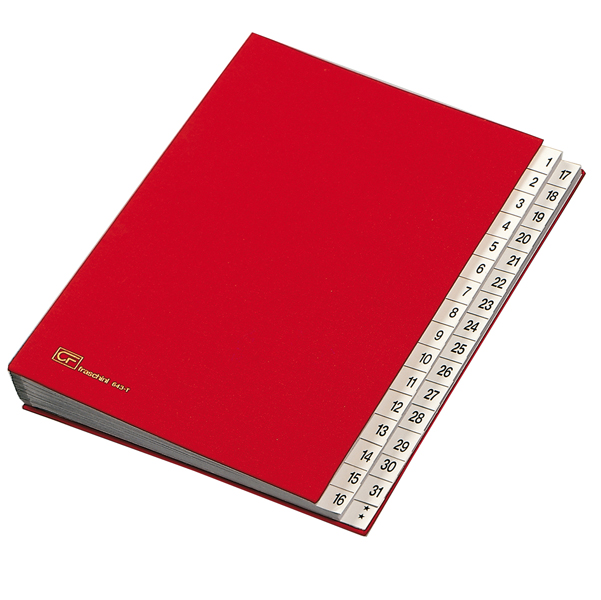  Classificatore numerico 1/31 - 643D - 24x34 cm - rosso - Fraschini 