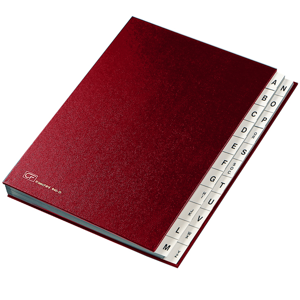  Classificatore alfabetico A/Z - 640D - 24x34 cm - rosso - Fraschini 