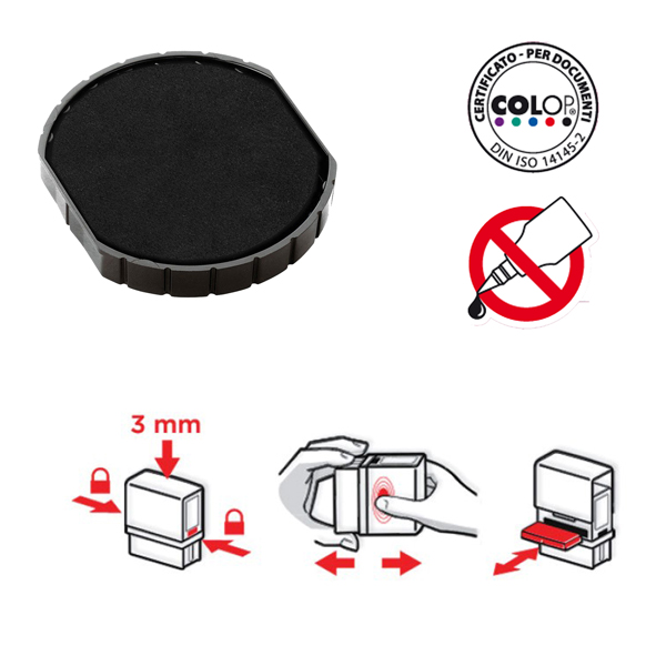  Tampone di ricambio E/R40 - nero - Colop 