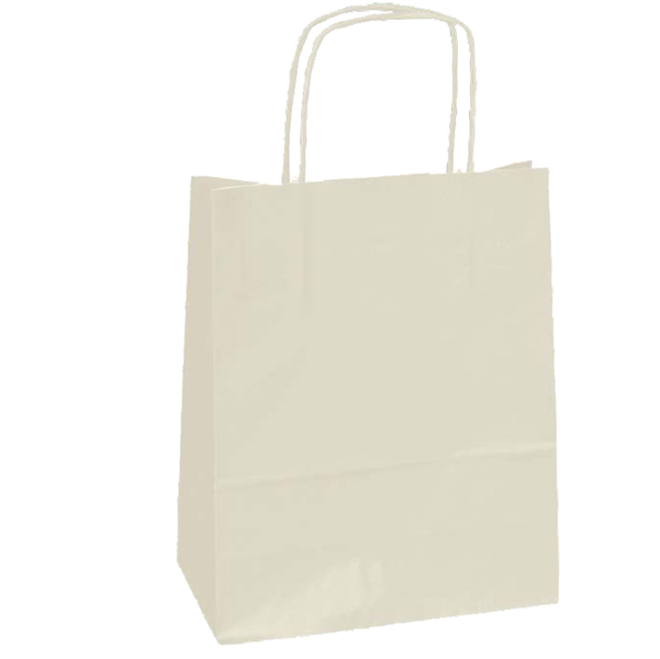  Shopper Twisted - maniglie cordino - 45 x 15 x 50 cm - carta kraft - avorio - Mainetti Bags - conf. 25 pezzi 