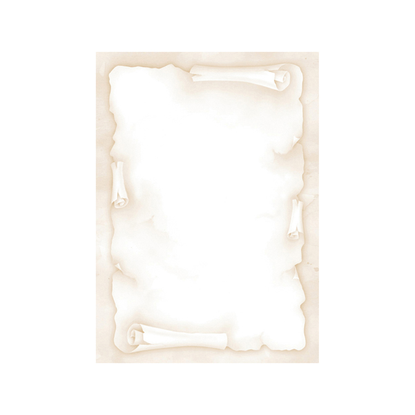  Carta con stampa "pergamena" - A4 - 90 gr - avorio - Decadry - conf. 20 fogli 