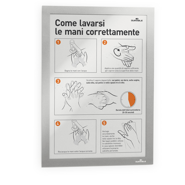  Cornice espositiva Duraframe - A3 - 29,7 x 42 cm - silver - Durable 