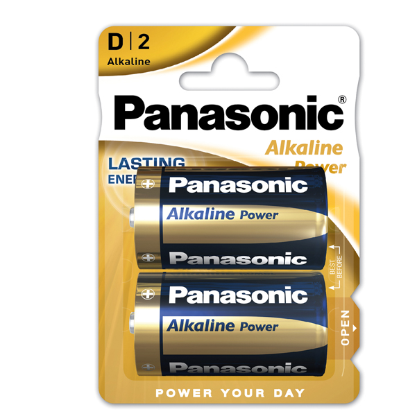  Pila torcia - D - LR20 - Alkaline Power - Panasonic - blister 2 pezzi 