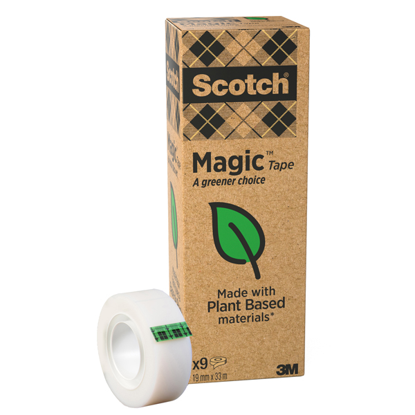 Nastro adesivo Magic 900 - 19 mm x 33 m - acrilico - trasparente - Scotch - Value Pack 9 rotoli 