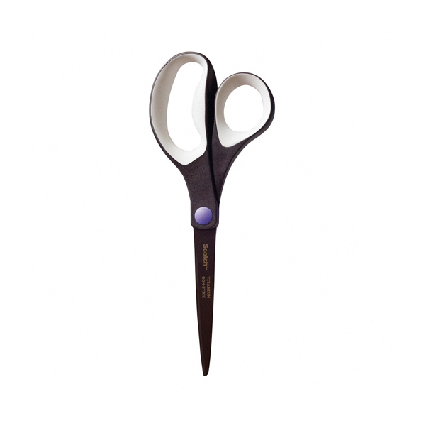  Forbici Titanium No Stick - 20 cm - impugnatura asimmetrica - lama in titanio con rivestimento antiadesivo - nero - Scotch 