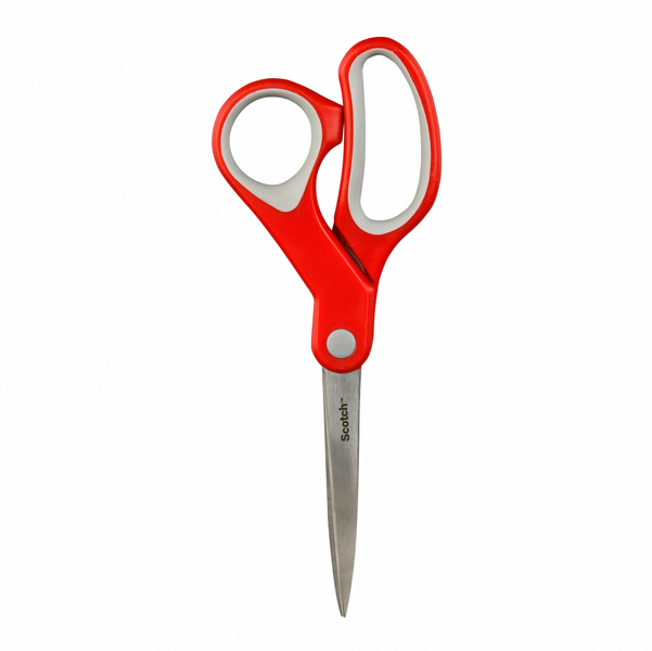  Forbici Comfort - 18 cm - impugnatura asimmetrica - lama in acciaio - rosso - Scotch 