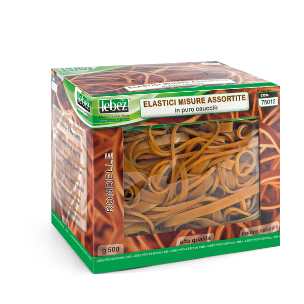  Elastici - misure assortite - 500 gr - caucciù - avana - Lebez 