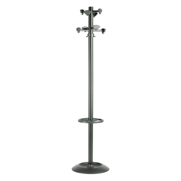  Appendiabiti Incas - con portaombrelli - 8 posti - 175 x 39 cm - nero - Unisit 