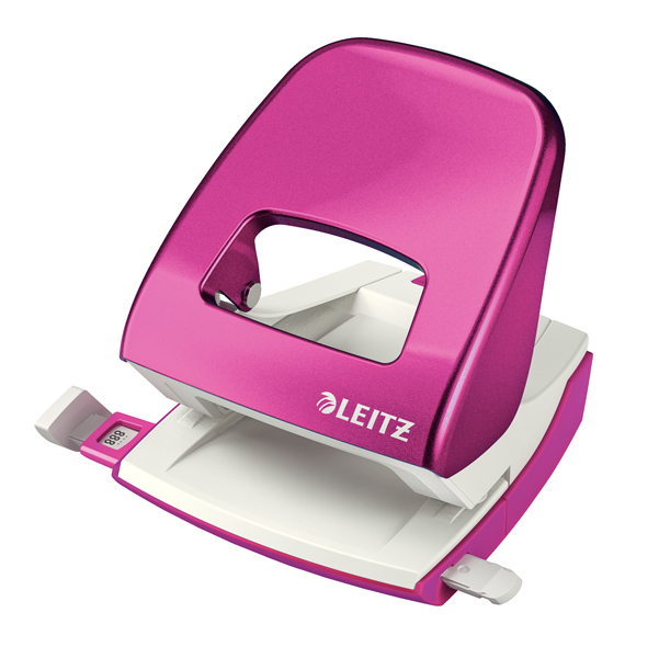  Perforatore 5008 New NeXXt WOW - passo 8 cm - max 30 fogli - 2 fori - fucsia metallizzato - Leitz 
