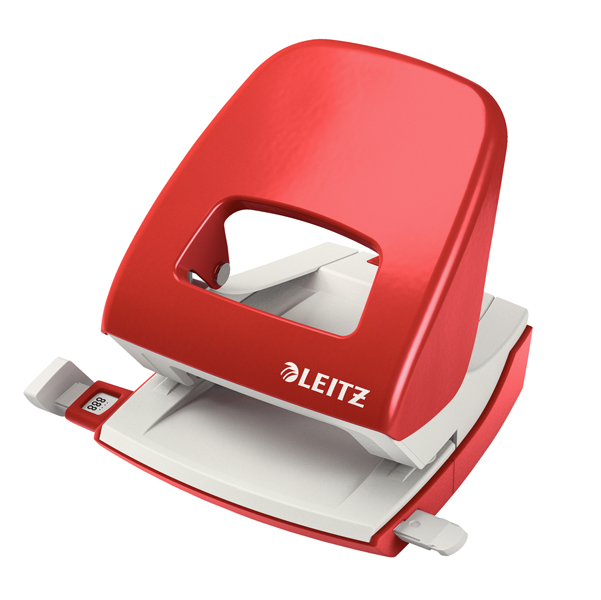  Perforatore 5008 - passo 8 cm - max 30 fogli - 2 fori - rosso - Leitz 