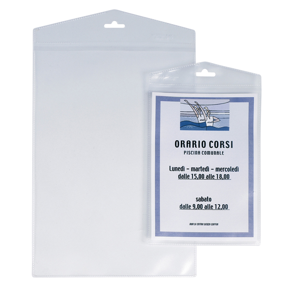  Porta Avvisi Appendimi - PPL - 15 x 21 cm - trasparente - Sei Rota - conf. 10 pezzi 