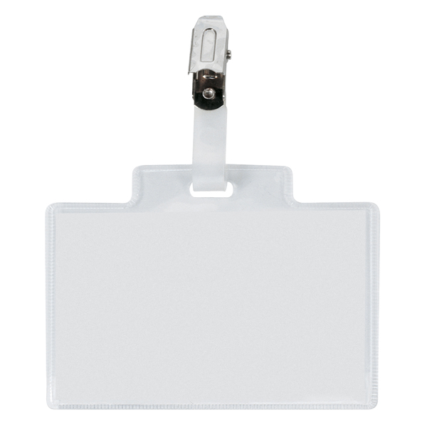  Portanome Pass 3M - clip in metallo - senza cartoncino - 9,5 x 6 cm - PVC - Sei Rota - conf. 100 pezzi 