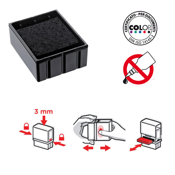  Tampone di ricambio E/Q43 - nero - Colop 