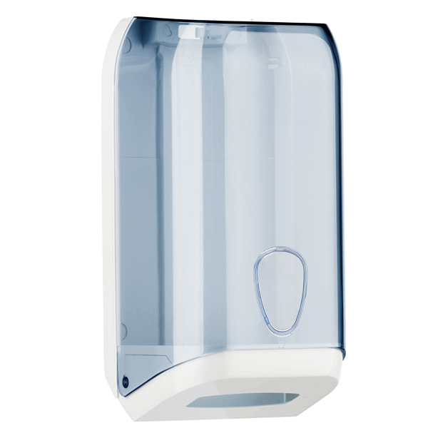  Dispenser di carta igienica in fogli - 15,8x13x30,7 cm - trasparente/bianco - Mar Plast 