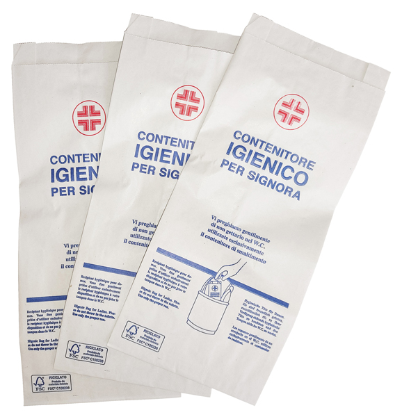  Sacchetti igienici - 28x12 cm - bianco - Mar Plast - conf. 200 pezzi 