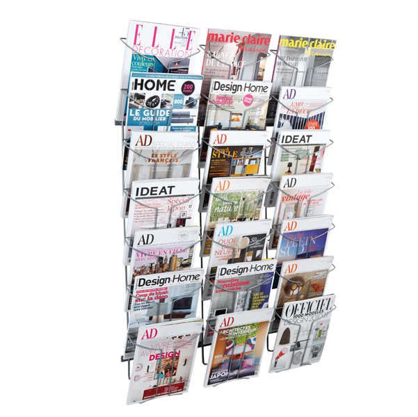  Espositore da parete - metallo - 21 tasche A4 - Alba 