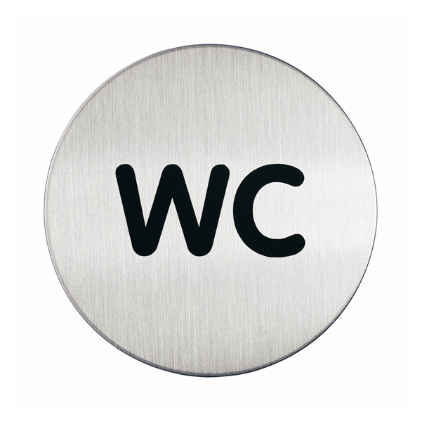  Pittogramma adesivo - WC - diametro 8,3 cm - acciaio - Durable 