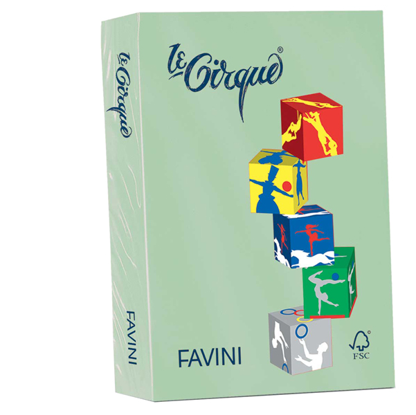  Carta Le Cirque - A3 - 80 gr - verde pastello 107 - Favini - conf. 500 fogli 