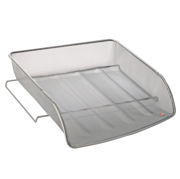  Vaschetta portacorrispondenza Mesh - 27 x 6,5 x 34 cm - rete metallica - argento - Alba 