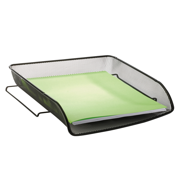  Vaschetta portacorrispondenza Mesh - 27 x 6,5 x 34 cm - rete metallica - nero - Alba 