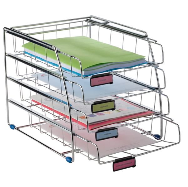  Set da 4 vaschette scorrevoli - 31,5 x 39 x 31,5 cm - vaschette 6,5 cm - metallo - Alba 