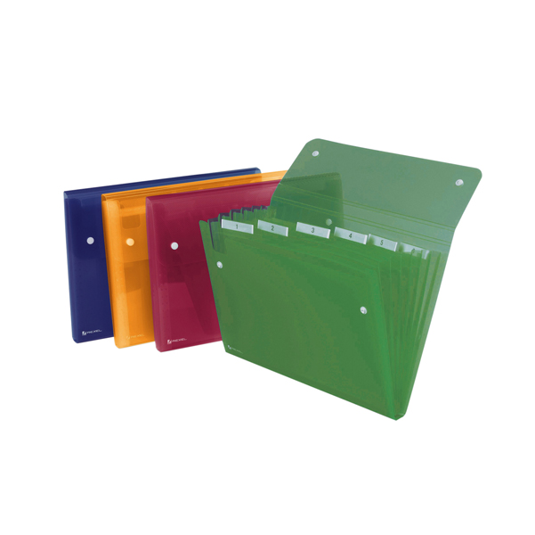  Portadocumenti a soffietto Ice - 6 tasche - 22 x 30 cm - PP - colori assortiti - Rexel 