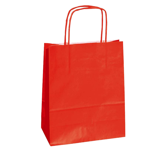  Shopper Twisted - maniglie cordino - 36 x 12 x 41 cm - carta kraft - rosso - Mainetti Bags - conf. 25 pezzi 