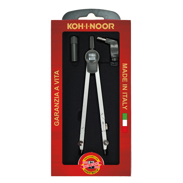  Compasso professional - diametro max cerchio 155mm - allunga telescopica - 3 pezzi - Koh.I.noor 