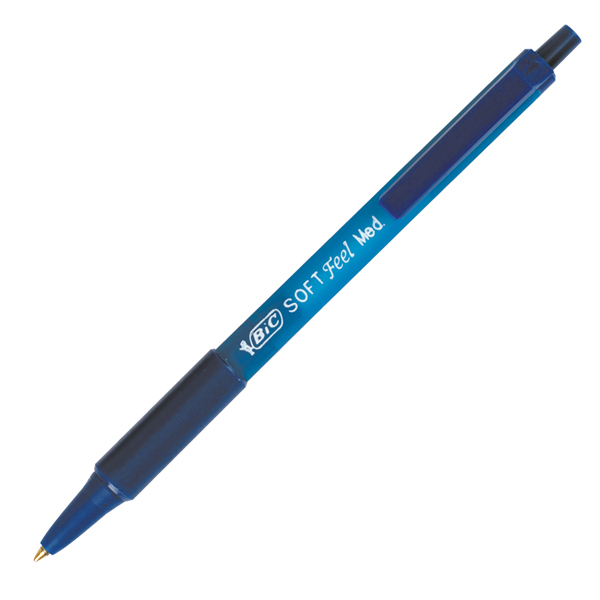  Penne a sfera a scatto Soft Feel - punta 1,0mm - blu - Bic - conf. 12 pezzi 