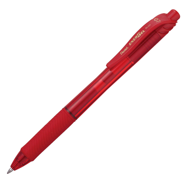  Roller a scatto Energel X BL107 - punta 0,7mm - rosso - Pentel 