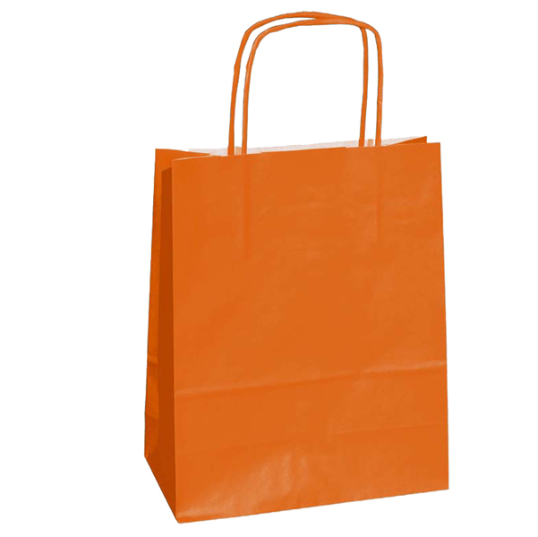  Shopper Twisted - maniglie cordino - 36 x 12 x 41 cm - carta kraft - arancio - Mainetti Bags - conf. 25 pezzi 
