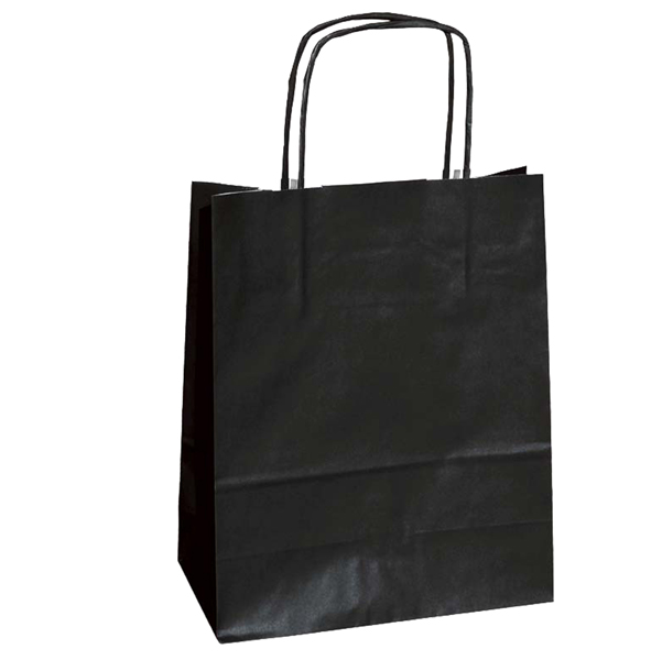  Shopper Twisted - maniglie cordino - 36 x 12 x 41 cm - carta kraft - nero - Mainetti Bags - conf. 25 pezzi 