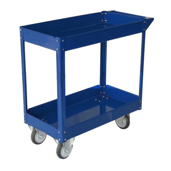  Carrello da lavoro - 2 ripiani - 84 x 41 x 82 cm - portata max 100 kg - acciaio verniciato - blu - Serena Group 