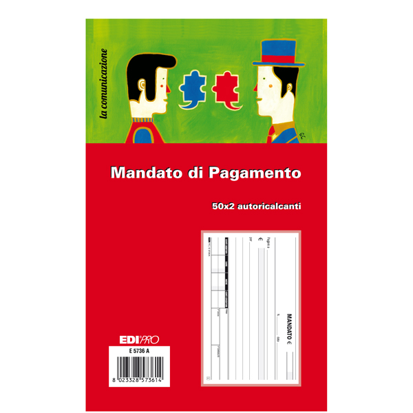  Blocco mandato di pagamento E5736A - 9,9 x 17cm - 100 fogli - Edipro 