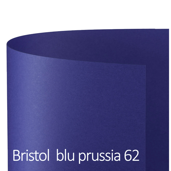  Cartoncino Bristol Color - 70 x 100 cm - 200 gr - blu prussia 62 - Favini - blister 10 fogli 