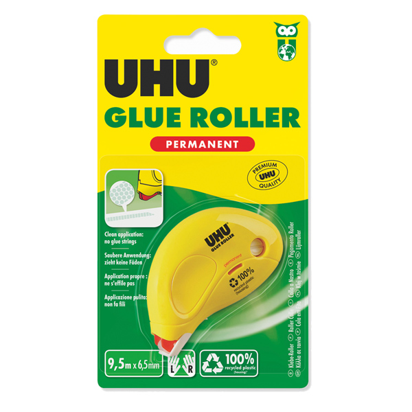  Colla a nastro Dry&amp;Clean Roller - permanente - 6,5 mm x 8,5 m - UHU 