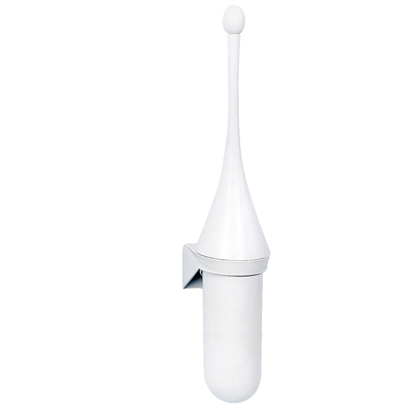  Portascopino per bagno - da parete - ABS - 7,2x15x48 cm - bianco - Mar Plast 