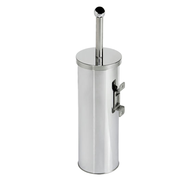 Portascopino WC Basic - da muro - acciaio inox - diametro 9,8 cm - altezza 38 cm - silver - Medial 