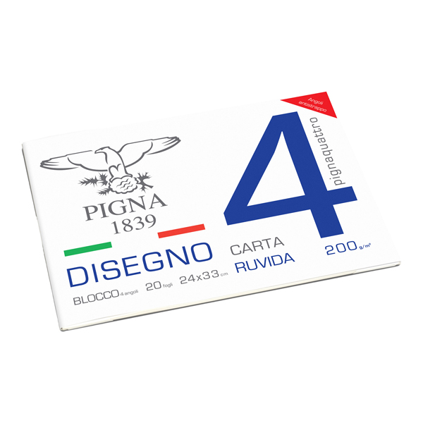  Album Pigna4 - 24 x 33 cm - 4 angoli - 20 fogli - 200 gr - ruvido - Pigna 