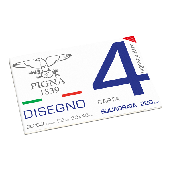  Album Pigna4 - 33 x 48 cm - 4 angoli - 20 fogli - 200 gr - liscio squadrato - Pigna 
