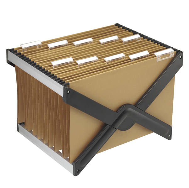  Supporto per cartelle sospese Luxor - con 10 cartelle interasse 39 cm - 41 x 27,5 x 32 cm - avana - Bertesi 