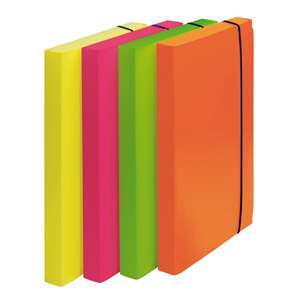  Cartella progetto Shocking File - con elastico - 24 x 35 cm - colori fluo assortiti - Fellowes 