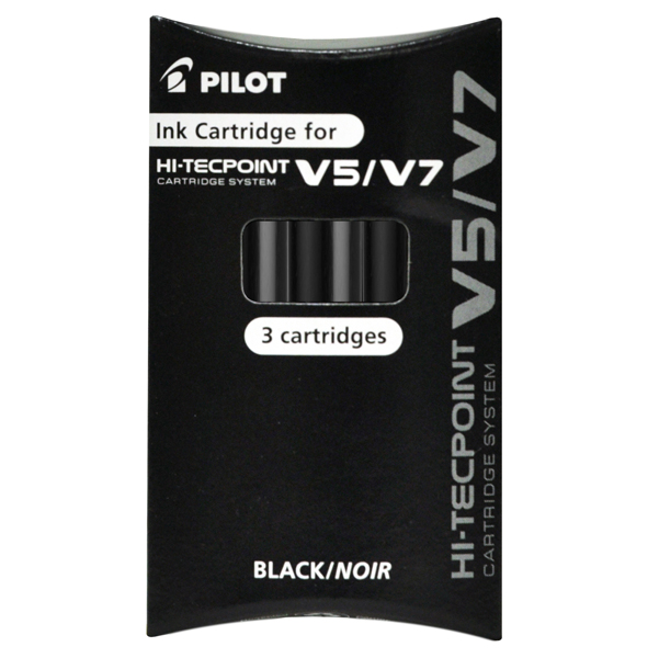  Refill Hi Tecpoint V5/V7 ricaricabile begreen - nero - Pilot - conf. 3 pezzi 